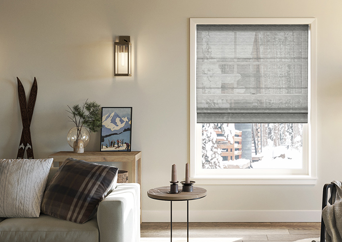 Sahara Voile, Metallic Grey - Motorised Roman Blind - Image 3